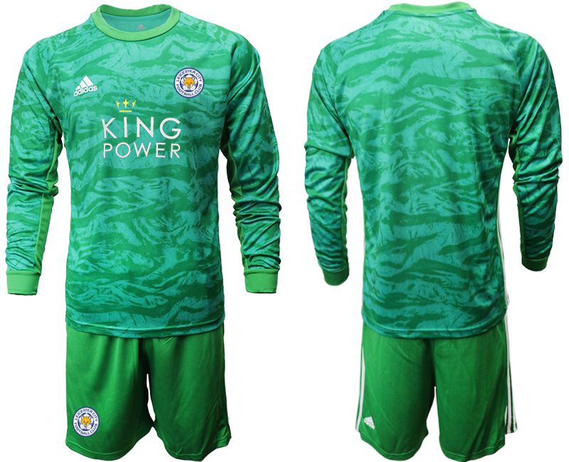 Men 2019-2020 club Leicester City green goalkeeper long sleeve Soccer Jerseys